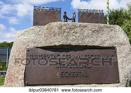"Memorial to the """"Tag der Maueroffnung"""", the day of the opening of the inner German border, on 11. 11. 1989 between Stapelburg and Eckertal, former inner German border, Saxony-Anhalt, Germanyn border, Saxony-Anhalt, Germany, Europe" View Large Photo Image Stock Image - "Memorial to the """"Tag der Maueroffnung"""", the day of the opening of the inner German border, on 11. 11. 1989 between Stapelburg and Eckertal, former inner German border, Saxony-Anhalt, Germanyn border, Saxony-Anhalt, Germany, Europe". Fotosearch