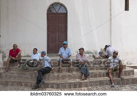 "Men meeting on the steps of the church Cha de Igreja, Santo Antao, Cape Verde, Africa" View Large Photo Image Stock Photography - "Men meeting on the steps of the church Cha de Igreja, Santo Antao, Cape Verde, Africa". Fotosearch