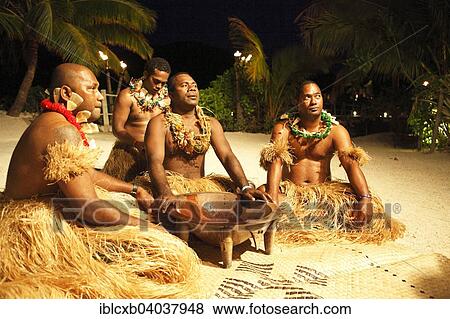 Stock Photo - "Men taking part in the Kava Ceremony, Malolo Island, Mamanuca Islands, Fiji, Oceania". Fotosearch