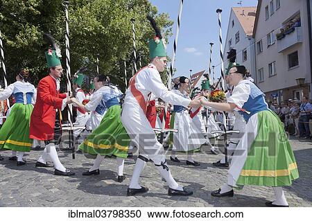"Menuettgruppe dance group with fishing girls and white fishermen during the fishing dance, Fischerstechen or water jousting festival, Ulm, Baden-Wurttemberg, Germany, Europe" View Large Photo Image Stock Image - "Menuettgruppe dance group with fishing girls and white fishermen during the fishing dance, Fischerstechen or water jousting festival, Ulm, Baden-Wurttemberg, Germany, Europe". Fotosearch