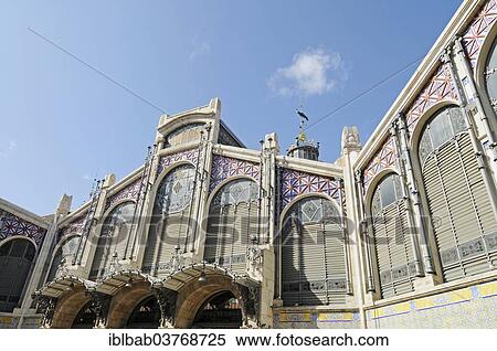 "Mercado Central, market halls, Valencia, Valencian Community, Spain, Europe" View Large Photo Image Stock Photography - "Mercado Central, market halls, Valencia, Valencian Community, Spain, Europe". Fotosearch