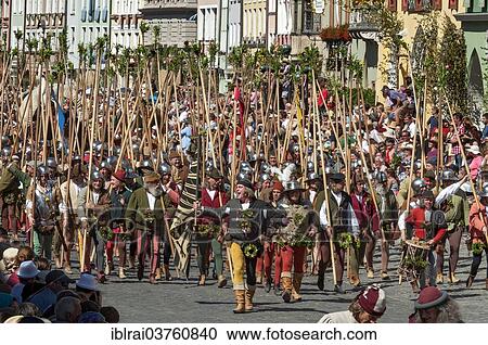 "Mercenaries with lances, wedding procession in medieval costumes to celebrate """"Landshut Wedding 1475"""", historic center, Landshut, Lower Bavaria, Bavaria, Germany, Europe" View Large Photo Image Stock Image - "Mercenaries with lances, wedding procession in medieval costumes to celebrate """"Landshut Wedding 1475"""", historic center, Landshut, Lower Bavaria, Bavaria, Germany, Europe". Fotosearch