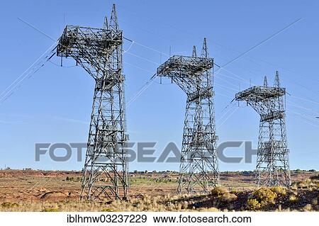 "Metal masts for power lines, Glen Canyon Dam, Page, Arizona, United States, North America" View Large Photo Image Stock Photo - "Metal masts for power lines, Glen Canyon Dam, Page, Arizona, United States, North America". Fotosearch