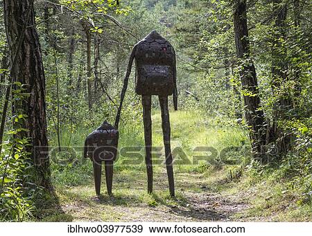 "Metal sculpture """"Il Vecchio e il Bambino"""", by Giovanni Bailoni, part of the art project """"Ledro Land Art"""", Pieve di Ledro, Trentino-Alto Adige, Italy, Europe" View Large Photo Image Stock Photo - "Metal sculpture """"Il Vecchio e il Bambino"""", by Giovanni Bailoni, part of the art project """"Ledro Land Art"""", Pieve di Ledro, Trentino-Alto Adige, Italy, Europe". Fotosearch