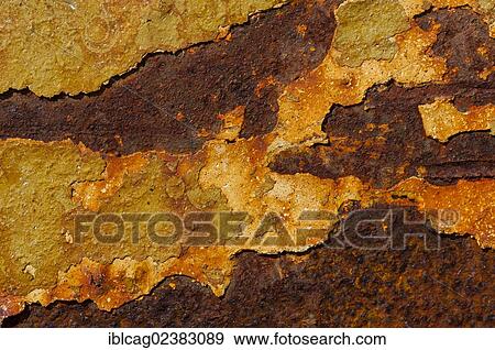 "Metal surface with rust and remains of paint, detailed view" View Large Photo Image Stock Photo - "Metal surface with rust and remains of paint, detailed view". Fotosearch