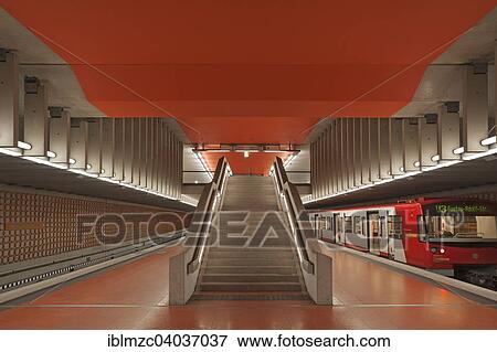 Stock Photo - "Metro station, Friedrich-Ebert-Platz, Nuremberg, Middle Franconia, Bavaria, Germany, Europe". Fotosearch