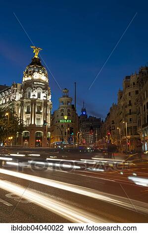 "Metropolis Building, behind the Gran Via, Madrid, Spain, Europe" View Large Photo Image Stock Image - "Metropolis Building, behind the Gran Via, Madrid, Spain, Europe". Fotosearch