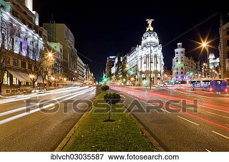 "Metropolis Building or Edificio Metropolis on the street Gran Via, Madrid, Spain, Europe" View Large Photo Image Stock Photo - "Metropolis Building or Edificio Metropolis on the street Gran Via, Madrid, Spain, Europe". Fotosearch