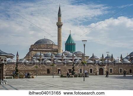Stock Photography - "Mevlana Monastery with Rumi Mausoleum, landmark of the city and pilgrimage site of Sufism, Aziziye Mh., Konya, Turkey, Asia". Fotosearch