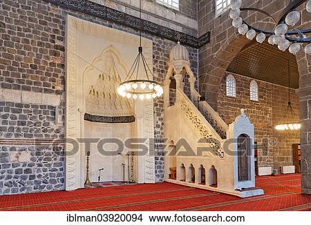 "Mihrab and minbar, Great Mosque, Ulu Camii, Diyarbakir, Southeastern Anatolia, Anatolia, Turkey, Asia" View Large Photo Image Picture - "Mihrab and minbar, Great Mosque, Ulu Camii, Diyarbakir, Southeastern Anatolia, Anatolia, Turkey, Asia". Fotosearch