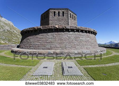 Stock Image - "Military cemetery, memorial, Pordoi Pass, Trentino province, Belluno province, Italy, Europe". Fotosearch