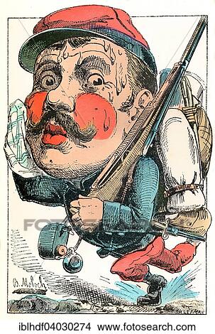 "Military reserve force personified as Albert-Leon Reserviste, political caricature, 1882, by Alphonse Hector Colomb pseudonym B. Moloch, a French caricaturist" View Large Photo Image Picture - "Military reserve force personified as Albert-Leon Reserviste, political caricature, 1882, by Alphonse Hector Colomb pseudonym B. Moloch, a French caricaturist". Fotosearch