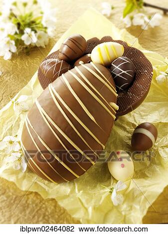 Stock Image - Milk chocolate Easter eggs. Fotosearch
