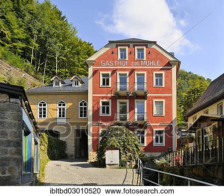 "Mill bakery, Gasthof zur Muehle guesthouse, Saxon Switzerland, Schmilka, Saxony, Germany, Europe" View Large Photo Image Stock Image - "Mill bakery, Gasthof zur Muehle guesthouse, Saxon Switzerland, Schmilka, Saxony, Germany, Europe". Fotosearch