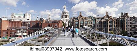 "Millenium Bridge and St Paul's Cathedral, London, England, United Kingdom, Europe" View Large Photo Image Stock Image - "Millenium Bridge and St Paul's Cathedral, London, England, United Kingdom, Europe". Fotosearch