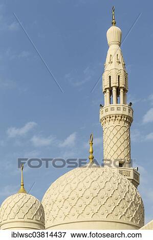 "Minaret and dome, Jumeirah Mosque in Dubai City, Dubai, United Arab Emirates, Asia" View Large Photo Image Stock Photo - "Minaret and dome, Jumeirah Mosque in Dubai City, Dubai, United Arab Emirates, Asia". Fotosearch