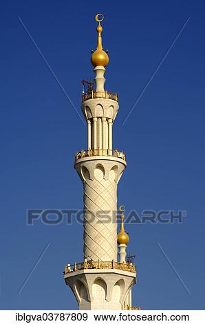 "Minaret, Sheikh Zayed Bin Sultan Al Nahyan Mosque, Grand Mosque, Abu Dhabi, United Arab Emirates, Asia" View Large Photo Image Stock Photo - "Minaret, Sheikh Zayed Bin Sultan Al Nahyan Mosque, Grand Mosque, Abu Dhabi, United Arab Emirates, Asia". Fotosearch