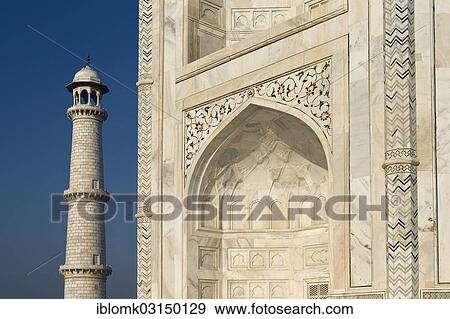 Stock Photo - "Minaret, Taj Mahal, mausoleum, UNESCO World Heritage Site, Agra, Uttar Pradesh, India, Asia". Fotosearch