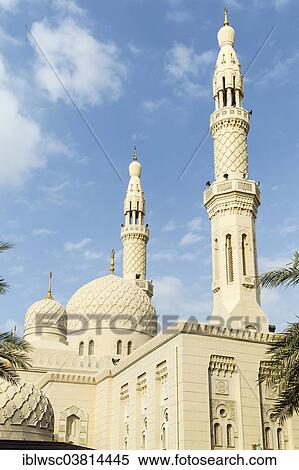 "Minarets and dome, Jumeirah Mosque in Dubai City, Dubai, United Arab Emirates, Asia" View Large Photo Image Stock Photography - "Minarets and dome, Jumeirah Mosque in Dubai City, Dubai, United Arab Emirates, Asia". Fotosearch