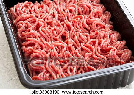 Minced meat in plastic tray. View Large Photo Image Stock Image - Minced meat in plastic tray.. Fotosearch