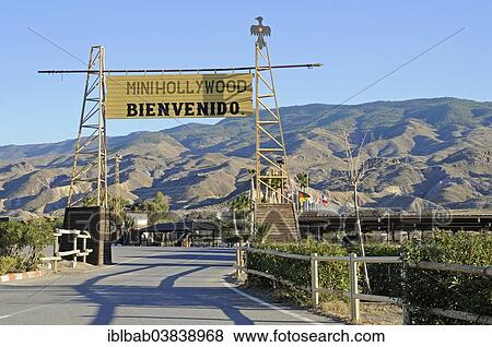 "Mini-Hollywood welcome sign, western town, Parque Oasys, Tabernas, Almeria province, Andalusia, Spain, Europe" View Large Photo Image Stock Photo - "Mini-Hollywood welcome sign, western town, Parque Oasys, Tabernas, Almeria province, Andalusia, Spain, Europe". Fotosearch