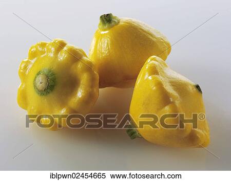 Stock Photography - Mini yellow Petit Pan squash. Fotosearch