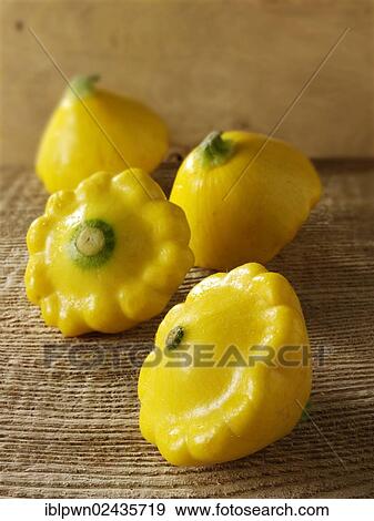 Stock Photo - Mini yellow Petit Pan squashes. Fotosearch
