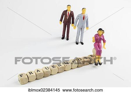 "Miniature figures, cubes with letters forming the word """"Frauenquote"""", German for """"female quota""""" View Large Photo Image Stock Photography - "Miniature figures, cubes with letters forming the word """"Frauenquote"""", German for """"female quota""""". Fotosearch