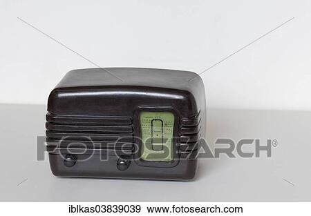 Stock Photo - "Miniature radio of the brand Elektra from 1949, model Sonoreta RV-12, Radio Museum Duisburg, North Rhine-Westphalia, Germany, Europe". Fotosearch