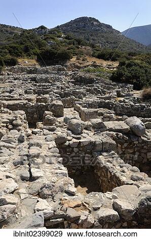 Stock Photo - "Minoan settlement of Gournia, archeological site, Crete, Greece, Europe". Fotosearch
