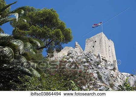 "Mirabella Fortress or Peovica, historic centre, Omis, Split-Dalmatia County, Dalmatia, Croatia, Europe" View Large Photo Image Picture - "Mirabella Fortress or Peovica, historic centre, Omis, Split-Dalmatia County, Dalmatia, Croatia, Europe". Fotosearch