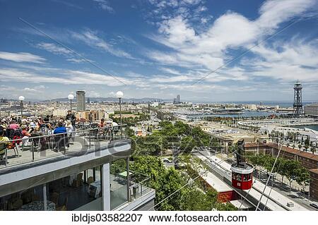 "Miramar, restaurant and terminus of the Teleferic cableway, Teleferic de Montjuic, Montjuic, Barcelona, Catalonia, Spain, Europe" View Large Photo Image Stock Photo - "Miramar, restaurant and terminus of the Teleferic cableway, Teleferic de Montjuic, Montjuic, Barcelona, Catalonia, Spain, Europe". Fotosearch