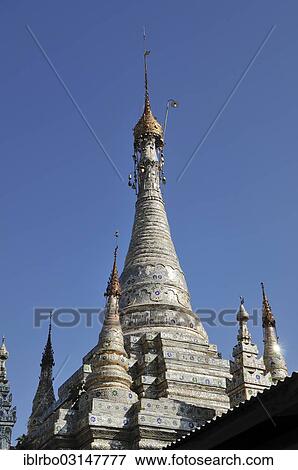 "Mirror-tiled stupa or pagoda, Nyaung Shwe, Inle-See, Shan State, Myanmar, Burma, Asia" View Large Photo Image Stock Photo - "Mirror-tiled stupa or pagoda, Nyaung Shwe, Inle-See, Shan State, Myanmar, Burma, Asia". Fotosearch