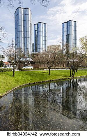 "Mirrored glass towers, Friesian brewhouse, Jever, Frisia, Lower Saxony, Germany, Europe" View Large Photo Image Stock Image - "Mirrored glass towers, Friesian brewhouse, Jever, Frisia, Lower Saxony, Germany, Europe". Fotosearch