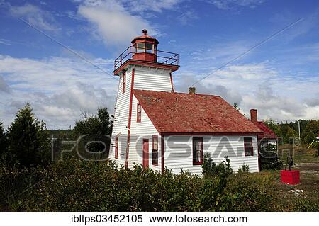Stock Photography - "Mississagi Lighthouse, Lake Huron, Ontario Province, Canada, North America". Fotosearch