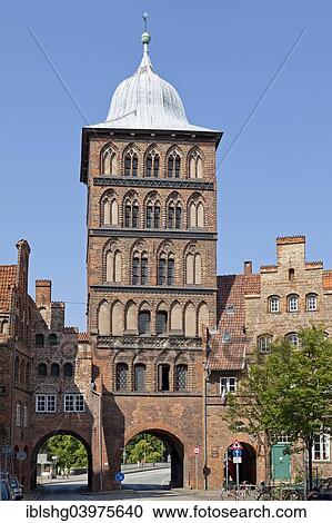 Stock Image - "Mittleres Burgtor or Medium Castle Gate, Lubeck, Schleswig-Holstein, Germany, Europe". Fotosearch