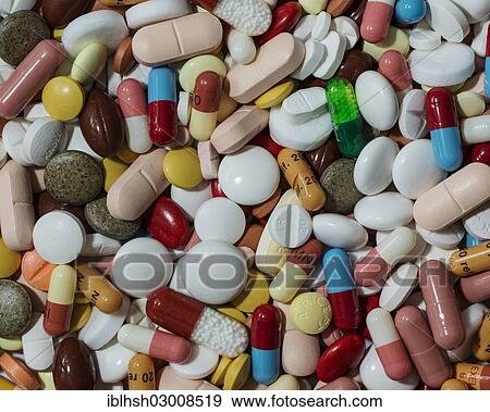 "Mixed coloured pills, capsules, tablets and coated tablets, Germany, Europe" View Large Photo Image Stock Photo - "Mixed coloured pills, capsules, tablets and coated tablets, Germany, Europe". Fotosearch