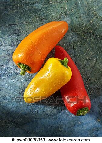 "Mixed fresh red, yellow and orange mini peppers" View Large Photo Image Stock Image - "Mixed fresh red, yellow and orange mini peppers". Fotosearch
