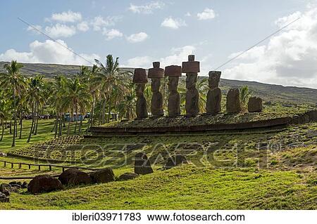 "Moais, UNESCO World Heritage Site, near Anakena, Rapa Nui, Easter Island, Chile, South America" View Large Photo Image Stock Image - "Moais, UNESCO World Heritage Site, near Anakena, Rapa Nui, Easter Island, Chile, South America". Fotosearch