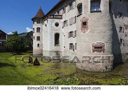 Stock Photo - Moated Castle of Glatt, Glatt, Black Forest, Baden-Wuerttemberg, Germany, Europe, PublicGround, Europe. Fotosearch