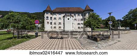 Stock Photo - Moated Castle of Glatt, Glatt, Black Forest, Baden-Wuerttemberg, Germany, Europe, PublicGround, Europe. Fotosearch