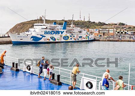 Moby Lines Ferry in Port of Piombino, Italy, Europe View Large Photo Image Stock Photography - Moby Lines Ferry in Port of Piombino, Italy, Europe. Fotosearch