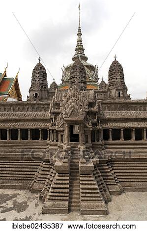 Stock Photo - "Model of Angkor Wat, upper terrace, Wat Phra Kaeo, Krung Thep, Bangkok, Thailand, Asia". Fotosearch