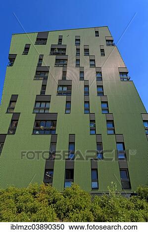 Stock Image - "Modern apartment building, Vienna, Vienna State, Austria, Europe". Fotosearch