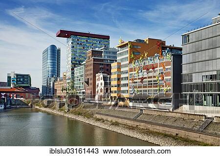"Modern Architecture at Medienhafen, media harbour, Dusseldorf, Rhineland, North Rhine-Westphalia, Germany, Europe" View Large Photo Image Stock Image - "Modern Architecture at Medienhafen, media harbour, Dusseldorf, Rhineland, North Rhine-Westphalia, Germany, Europe". Fotosearch