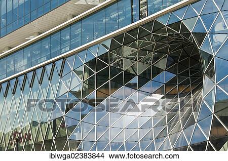 Picture - "Modern facade of the Galerie MyZeil shopping centre, Palais Quartier, Frankfurt am Main, Hesse, Germany, Europe, PublicGround, Europe". Fotosearch