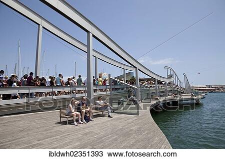 "Modern footbridge, Rambla de Mar, in Port Vell, Barcelona, Catalonia, Spain, Europe, PublicGround, Europe" View Large Photo Image Stock Image - "Modern footbridge, Rambla de Mar, in Port Vell, Barcelona, Catalonia, Spain, Europe, PublicGround, Europe". Fotosearch