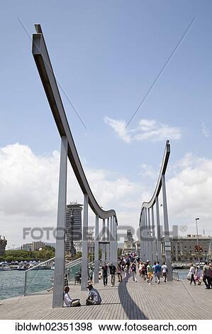 "Modern footbridge, Rambla de Mar, in Port Vell, Barcelona, Catalonia, Spain, Europe, PublicGround, Europe" View Large Photo Image Stock Photo - "Modern footbridge, Rambla de Mar, in Port Vell, Barcelona, Catalonia, Spain, Europe, PublicGround, Europe". Fotosearch