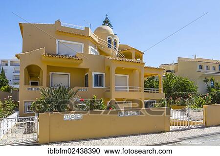 Stock Image - "Modern holiday homes, Ferragudo, Algarve, Portugal, Europe". Fotosearch