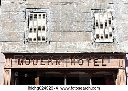 "Modern Hotel"""" in the village of Grandrieu, Lozere, Languedoc-Roussillon, France, Europe" View Large Photo Image Picture - "Modern Hotel"""" in the village of Grandrieu, Lozere, Languedoc-Roussillon, France, Europe". Fotosearch